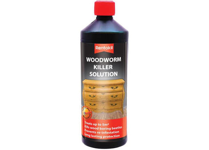 Rentokil Woodworm Killer Solution 1 Litre - Fast-Drying, Low-Odour - PSW104