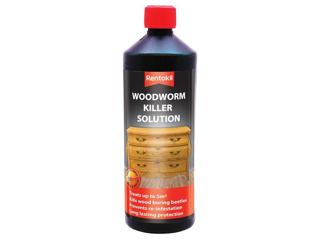 Rentokil Woodworm Killer Solution 1 Litre - Fast-Drying, Low-Odour - PSW104