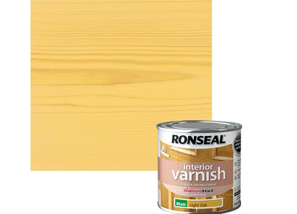 Ronseal Quick Dry Interior Varnish Matt Light Oak 250Ml 39428