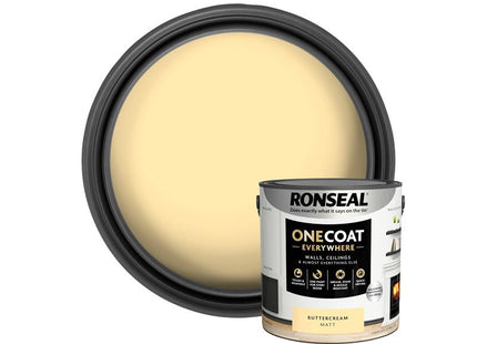 Ronseal One Coat Everywhere Interior Paint Buttercream Matt 2.5 litre