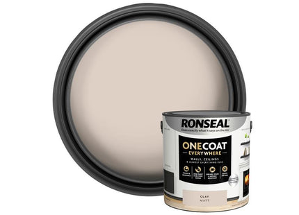 Ronseal One Coat Everywhere Interior Paint Clay Matt 2.5 litre