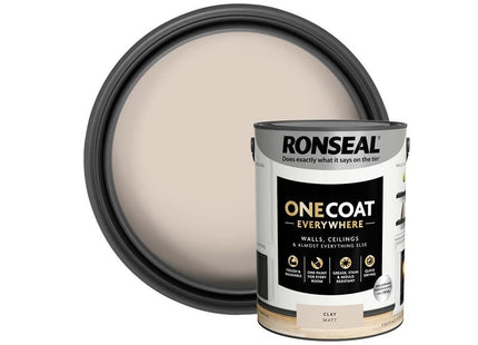 Ronseal One Coat Everywhere Interior Paint Clay Matt 5 litre