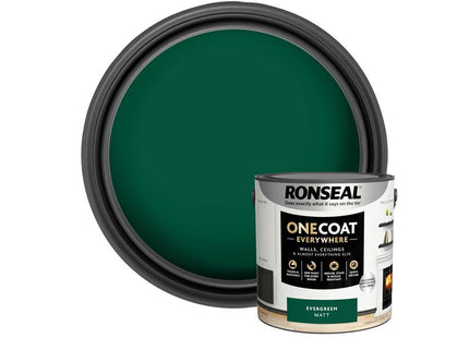 Ronseal One Coat Everywhere Interior Paint Evergreen Matt 2.5 litre