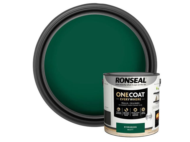 Ronseal One Coat Everywhere Interior Paint Evergreen Matt 2.5 litre