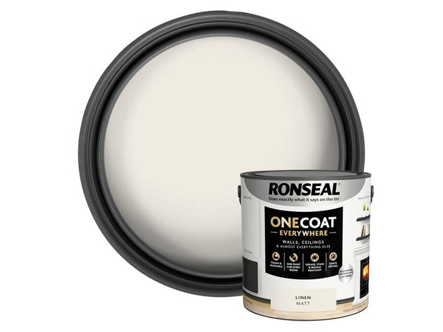 Ronseal One Coat Everywhere Interior Paint Linen Matt 2.5 litre