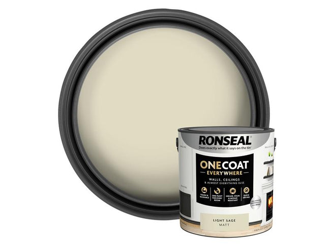 Ronseal One Coat Everywhere Interior Paint Light Sage Matt 2.5 litre