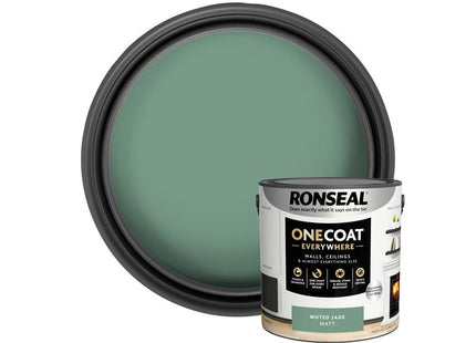 Ronseal One Coat Everywhere Interior Paint Muted Jade Matt 2.5 litre