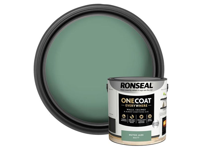 Ronseal One Coat Everywhere Interior Paint Muted Jade Matt 2.5 litre