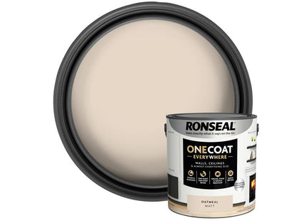 Ronseal One Coat Everywhere Interior Paint Oatmeal Matt 2.5 litre