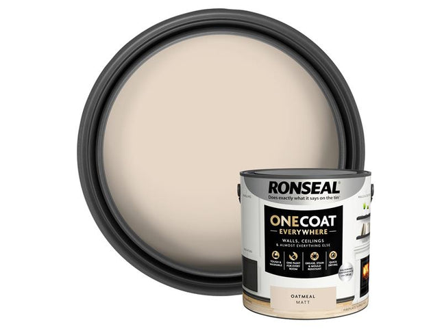 Ronseal One Coat Everywhere Interior Paint Oatmeal Matt 2.5 litre