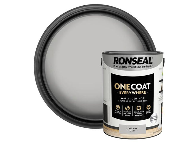 Ronseal One Coat Everywhere Interior Slate Grey Matt 5 litre