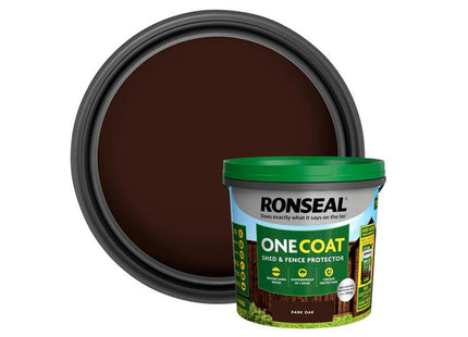 Ronseal One Coat Shed & Fence Protection Dark Oak 5 Litre