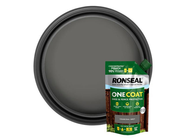Ronseal One Coat Shed & Fence Refill Pouch Charcoal Grey 950Ml
