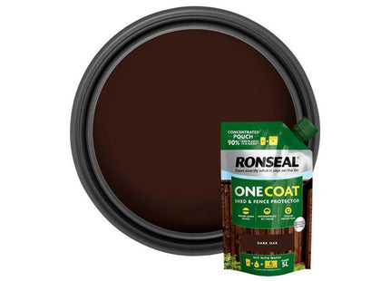 Ronseal One Coat Shed & Fence Refill Pouch Dark Oak 950Ml