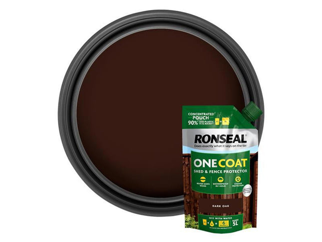 Ronseal One Coat Shed & Fence Refill Pouch Dark Oak 950Ml