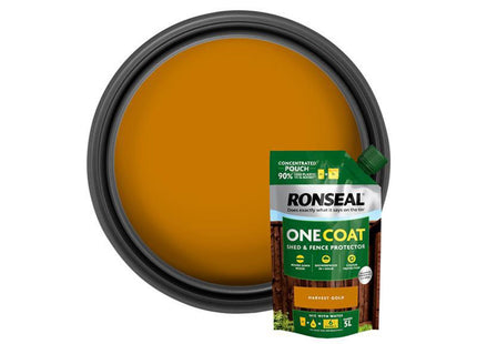 Ronseal One Coat Shed & Fence Refill Pouch Harvest Gold 950Ml