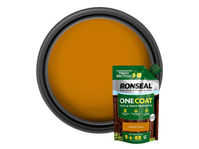 Ronseal One Coat Shed & Fence Refill Pouch Harvest Gold 950Ml