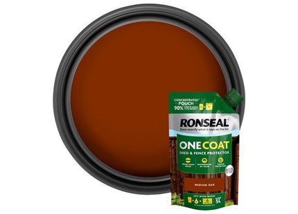 Ronseal One Coat Shed & Fence Refill Pouch Medium Oak 950Ml