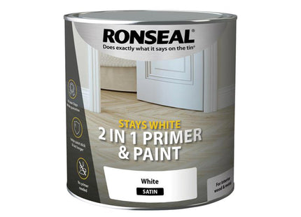Ronseal Stay White 2-In-1 Primer & Paint Satin 2.5 Litre