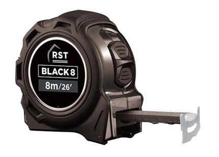 R.S.T. Black Tape Measure 8m/26ft (Width 25mm) 