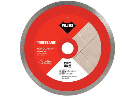 Rubi Tiling Tools Cpc250 Pro Continuous Rim Diamond Blade 250Mm