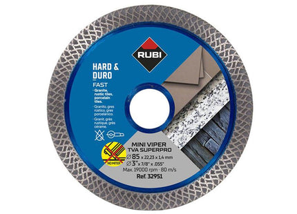 Rubi Tiling Tools Tva 85 Superpro Mini Turbo Viper Diamond Blade 85Mm