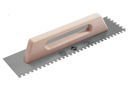 Rubi Tiling Tools Notched Steel Trowel Wooden Handle 19In