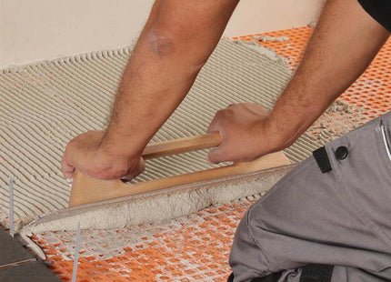 Rubi Tiling Tools Notched Steel Trowel Wooden Handle 19In