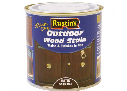 Rustins Quick Dry Exterior Woodstain Satin Dark Oak 250Ml