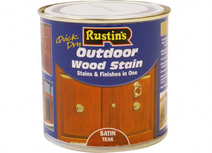 Rustins Quick Dry Exterior Woodstain Satin Teak 250Ml