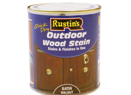 Rustins Quick Dry Exterior Woodstain Satin Walnut 500Ml