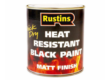 Rustins Quick Dry Heat Resistant Paint Black 500Ml