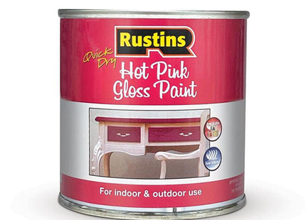 Rustins Quick Dry Small Job Gloss Hot Pink 250Ml