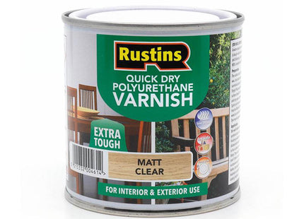 Rustins Quick Dry Polyurethane Varnish Matt Clear 1L Pomcw1000