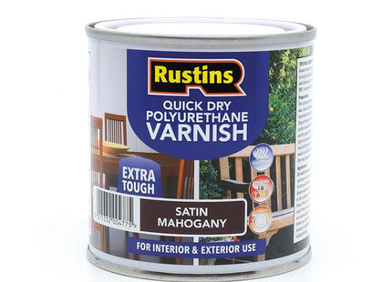 Rustins Quick Dry Polyurethane Varnish Satin Mahogany 250Ml Psmaw250