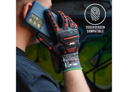 Scan Nitrile Palm Impact Cut D Gloves - L (Size 9)