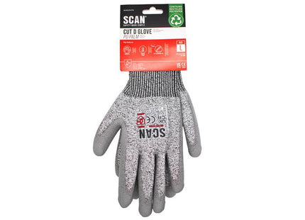 Scan Pu Palm Cut D Gloves - L (Size 9)