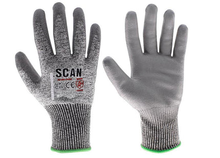 Scan Pu Palm Cut D Gloves - M (Size 8)