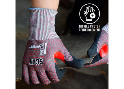 Scan Nitrile Palm Cut F Gloves - L (Size 9)