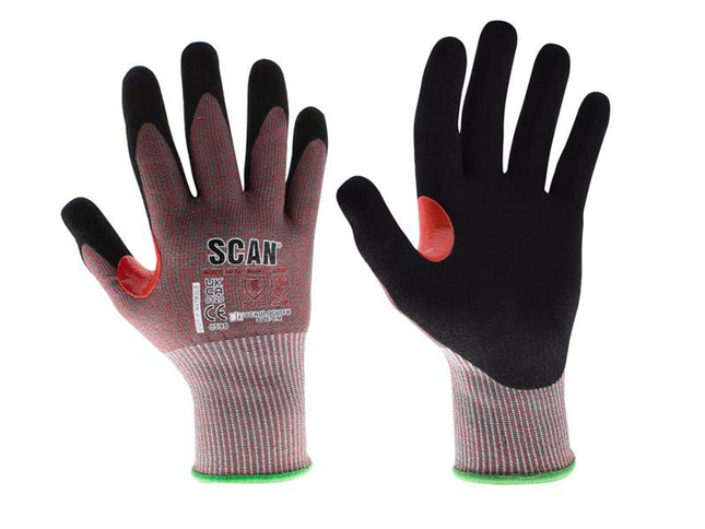 Scan Nitrile Palm Cut F Gloves - L (Size 9)