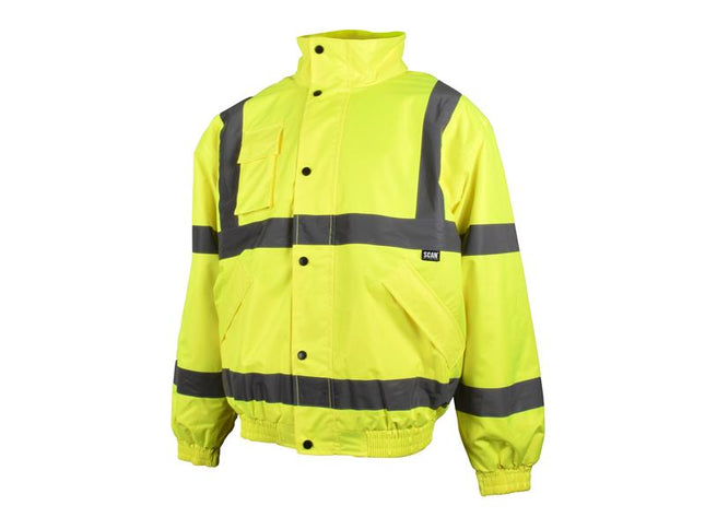 Scan Hi-Vis Yellow Bomber Jacket - L (44in) SCAHVBJL