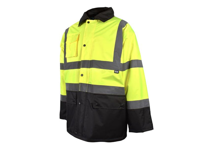 Scan Hi-Vis Yellow/Black Motorway Jacket - L (44in) SCAHVMJLYB