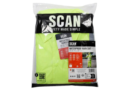Scan Hi-Vis Rain Suit Yellow - L