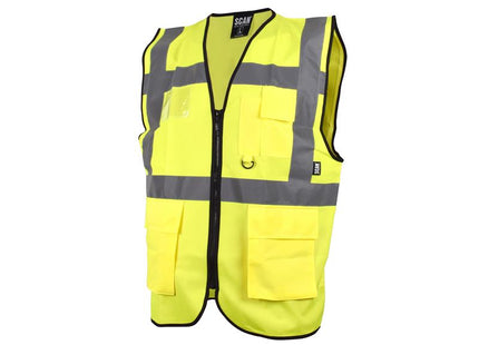 Scan Hi-Vis Utility Yellow Waistcoat - L (44in) SCAHVUWL