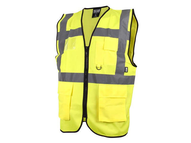 Scan Hi-Vis Utility Yellow Waistcoat - L (44in) SCAHVUWL