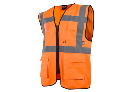 Scan Hi-Vis Utility Waistcoat Orange - L (44in) SCAHVUWLO