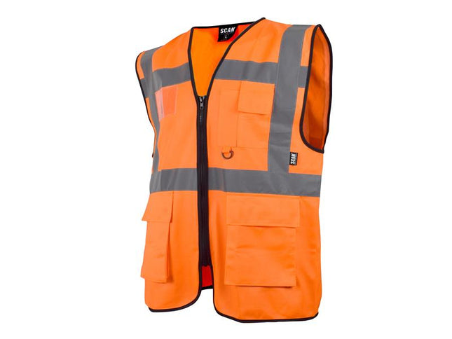 Scan Hi-Vis Utility Waistcoat Orange - L (44in) SCAHVUWLO