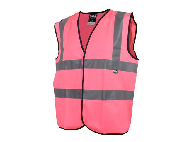 Scan Hi-Vis Waistcoat Pink - L (44in) SCAHVWLP