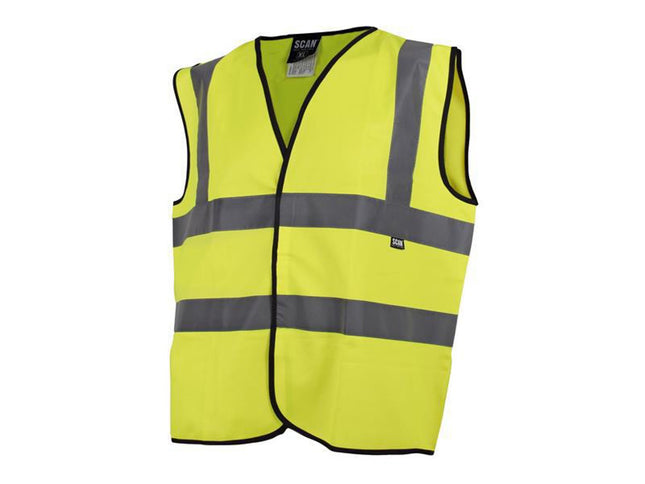 Scan Hi-Vis Waistcoat Yellow - L (44In) (Pack Of 80)