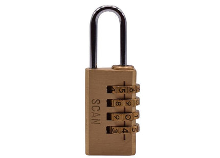 Scan Brass Combination Padlock 20mm 